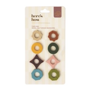 HHC174UK The Link Felt Drink Tags - Set of 8 - Neutral